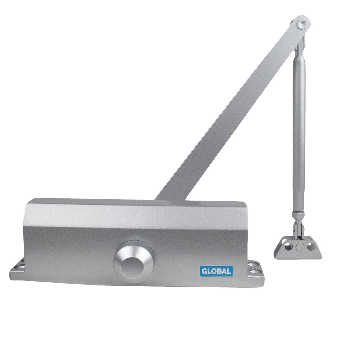 Global Door Controls Commercial Door Closer in Aluminum - Size 2