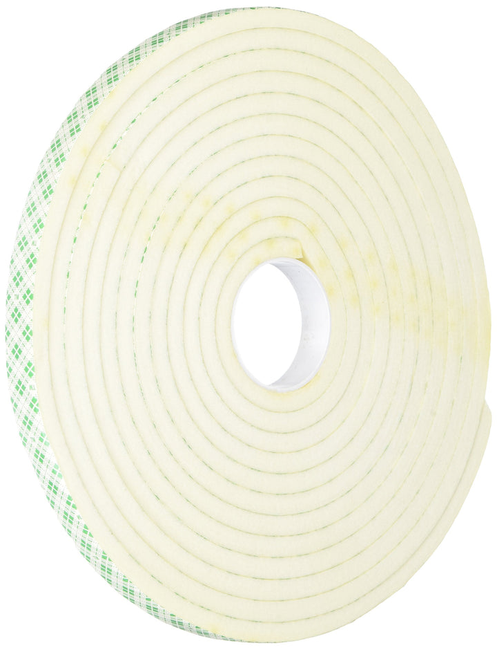 3M 4004 Natural Polyurethane Double Coated Foam Tape 0.5" Width x 5yd Length