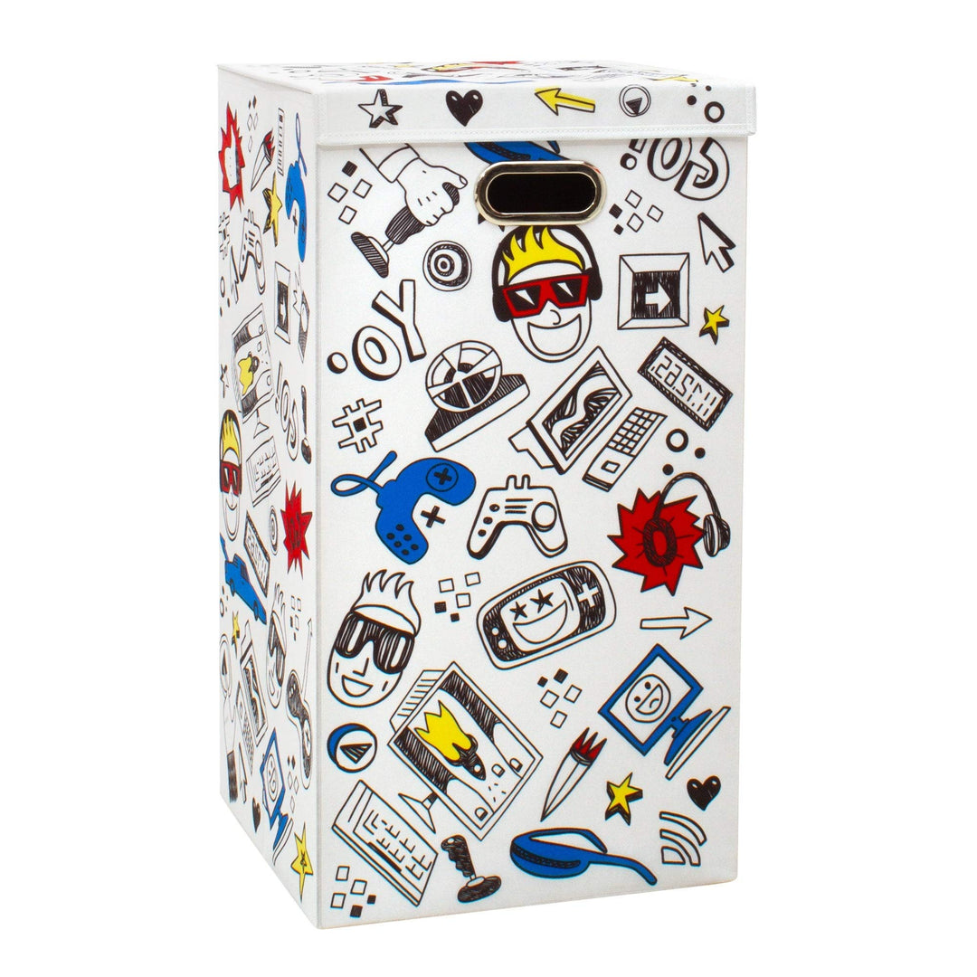Laundry Hamper Gaming 14" X 26" Multi Color Polyester