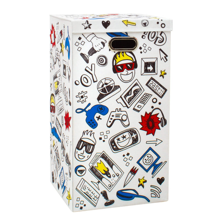Laundry Hamper Gaming 14" X 26" Multi Color Polyester