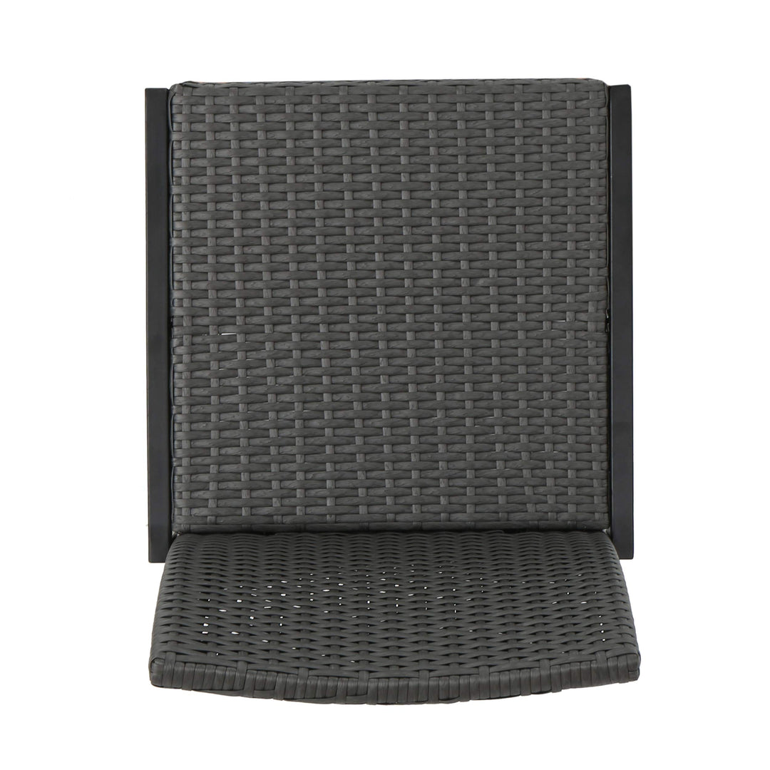 Christopher Knight Home Conrad Outdoor Wicker Barstools 2-Pcs Set Grey - Diamond Home USA