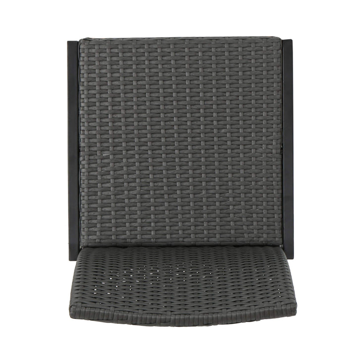 Christopher Knight Home Conrad Outdoor Wicker Barstools 2-Pcs Set Grey - Diamond Home USA