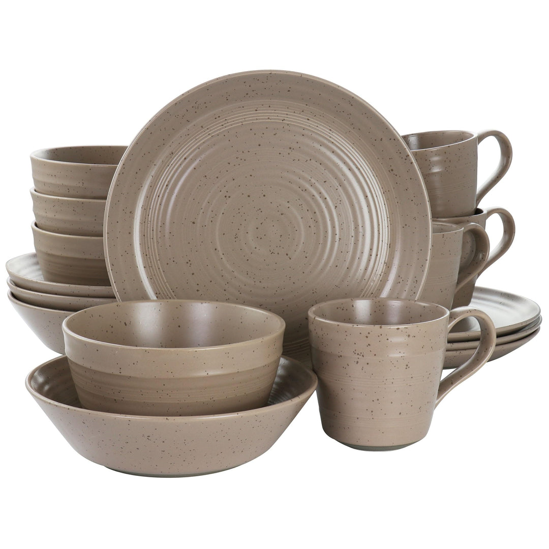Bee And Willow 16 Piece Stoneware Dinnerware Set In Mocha Brown Solid