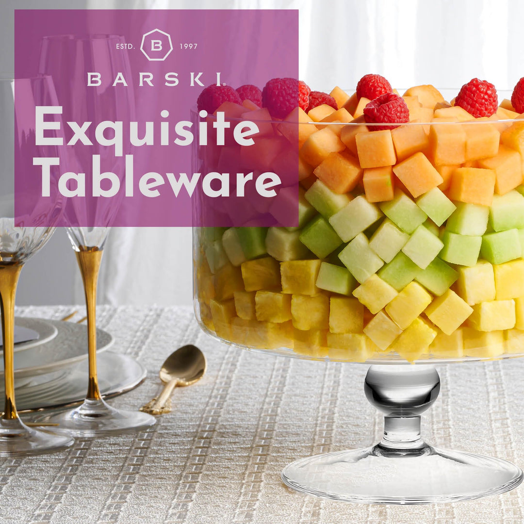 Barski European Beautiful Large 170 oz Trifle Bowl - Glass Trifle Bowl on - Diamond Home USA