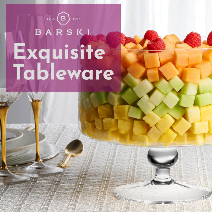 Barski European Beautiful Large 170 oz Trifle Bowl - Glass Trifle Bowl on - Diamond Home USA