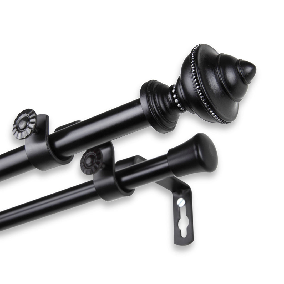 InStyleDesign Manor Adjustable Double Curtain Rod Cocoa 48 to 84 inch Brown - Diamond Home USA