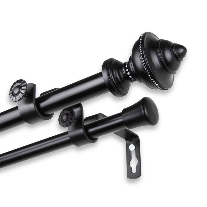 InStyleDesign Manor Adjustable Double Curtain Rod Cocoa 48 to 84 inch Brown - Diamond Home USA