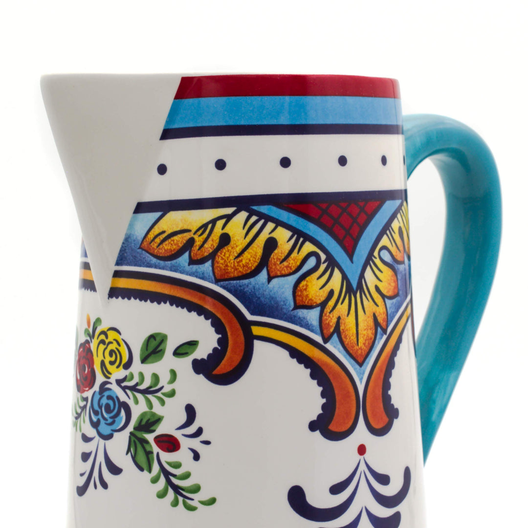 Euro Ceramica Zanzibar Collection Vibrant 9.4" Decorative Ceramic Pitcher - Diamond Home USA