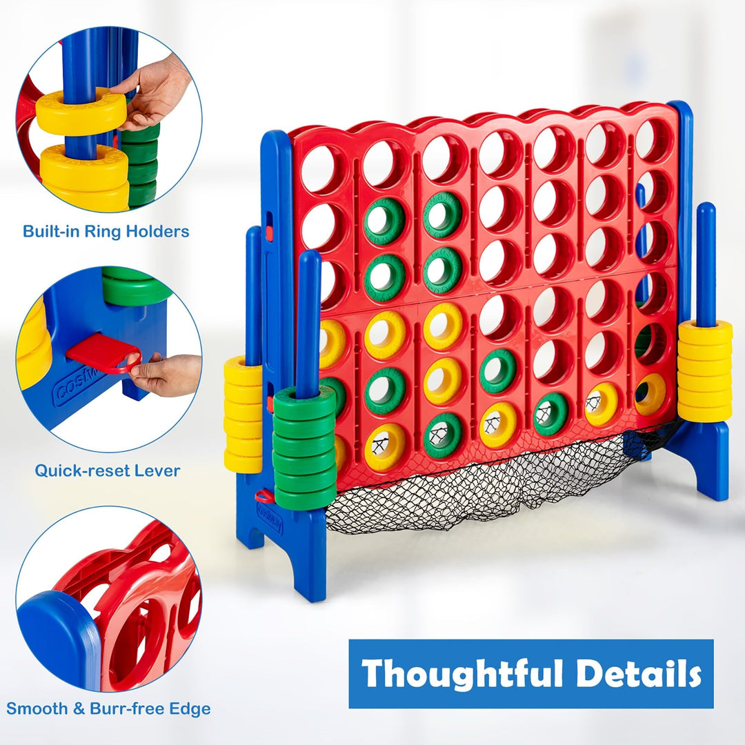 4-to-Score Giant Game Set 4-in-a-Row Connect W/net Storage Red - Diamond Home USA