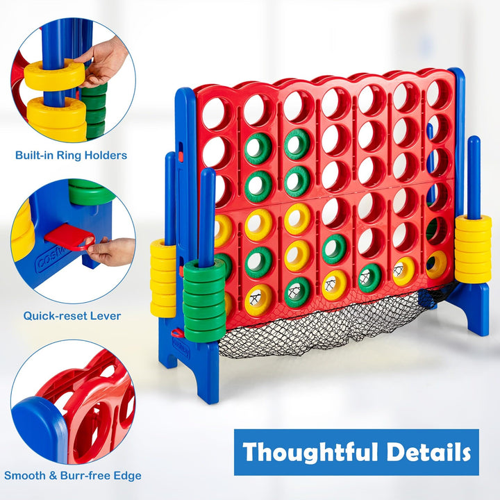 4-to-Score Giant Game Set 4-in-a-Row Connect W/net Storage Red - Diamond Home USA