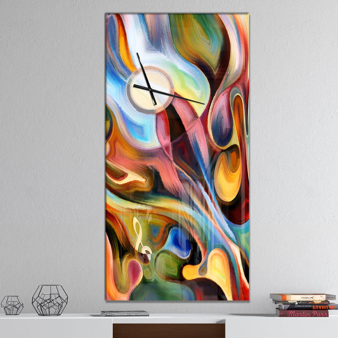 Design Art Designart 'Music Beyond The Frames' Oversized Music Wall Clock 30 in. - Diamond Home USA