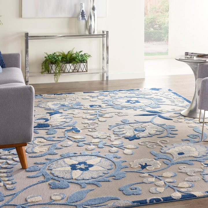 5'3 x 7'5 Indoor Outdoor Floral Color Area Rug Polypropylene