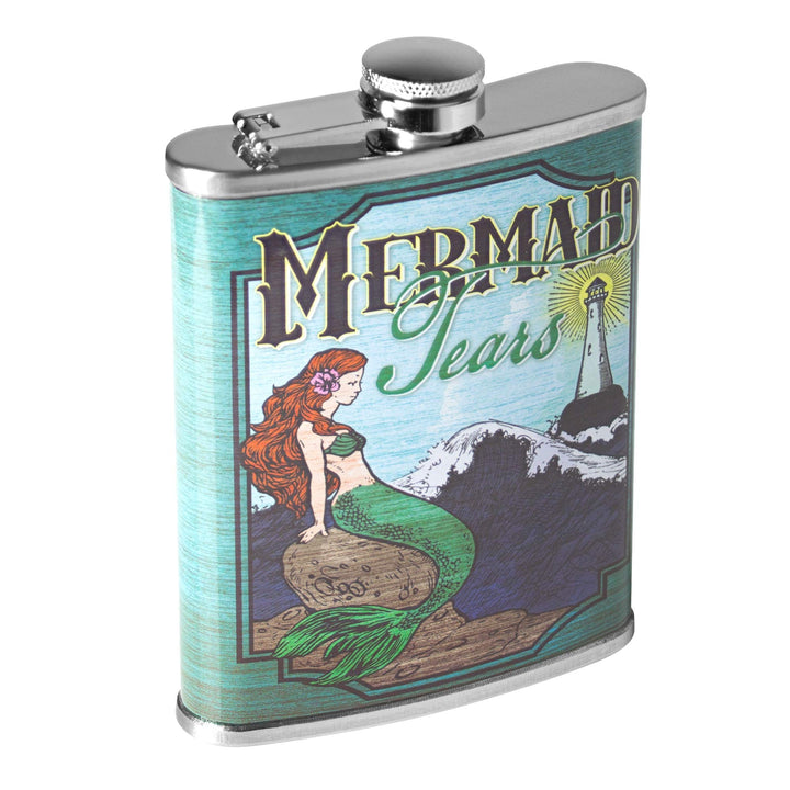 Mermaid Tears Stainless Steel 8 Oz Flask Multi Color