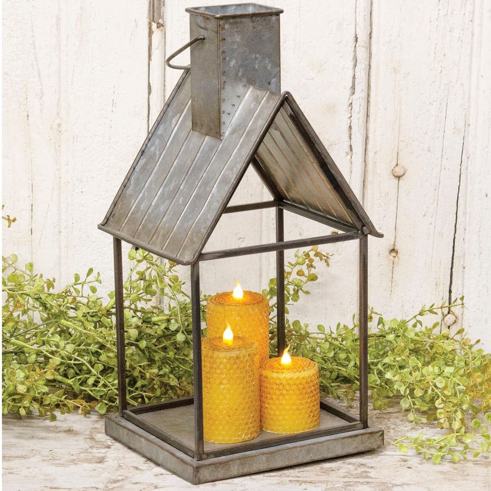 Metal House Lantern Grey Farmhouse Finish - Diamond Home USA