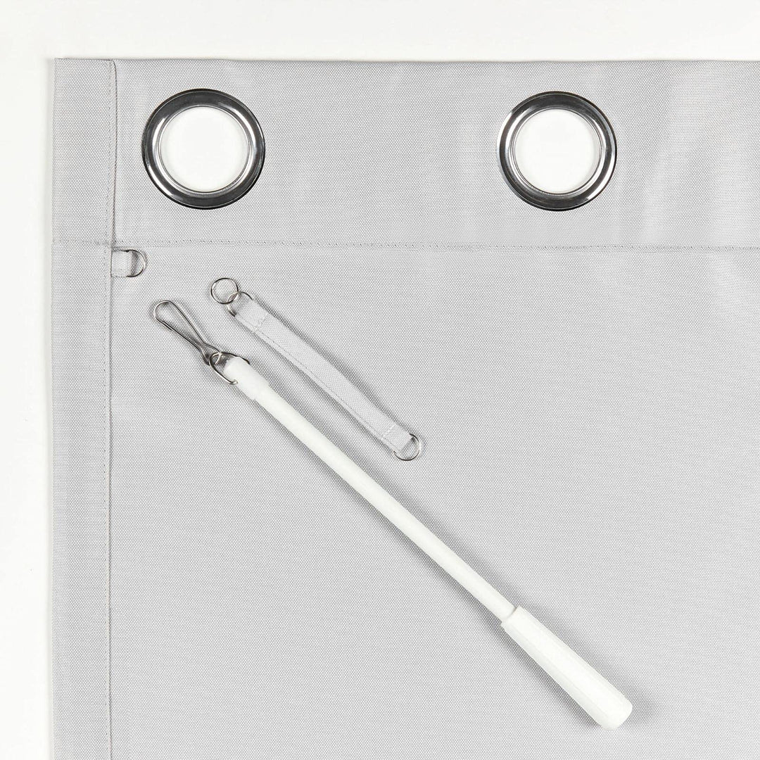 Exclusive Home Cabana atio Indoor/Outdoor Light Filtering Grommet Top Curtain Cloud Grey - Diamond Home USA