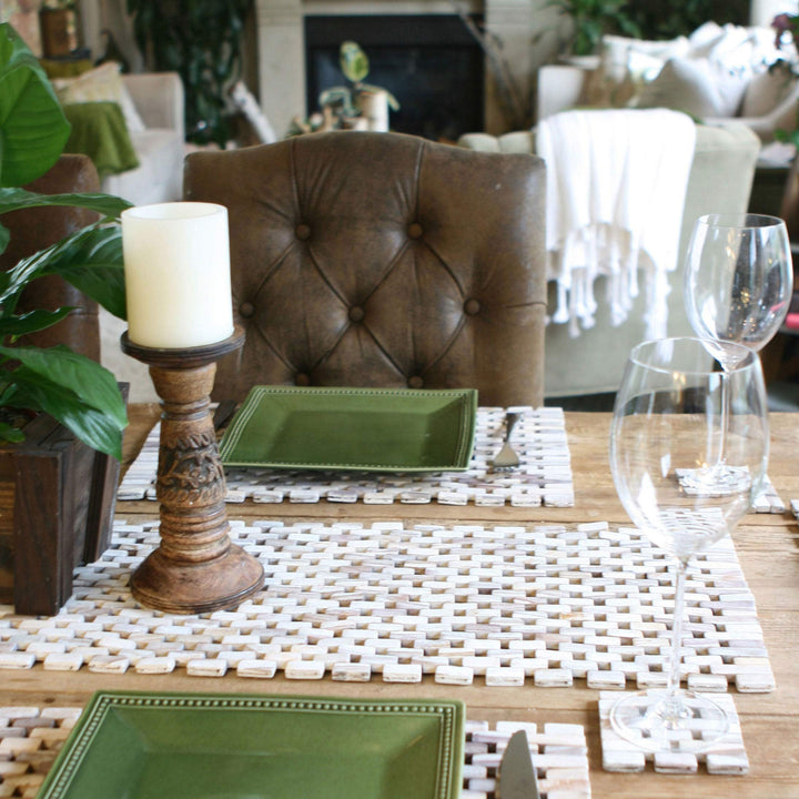 Hip-o Modern Living Handmade White Wash Finish Rosewood Table Runner (Indonesia) - Diamond Home USA
