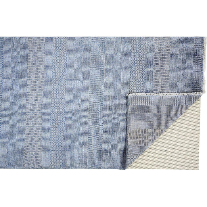 2' X 3' Blue and Silver Wool Striped Hand Knotted Area Rug X Stripe Modern - Diamond Home USA