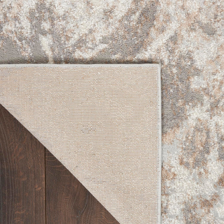 Nourison Elation Abstract Ivory Grey 9' x 12' Area -rug Easy -cleaning Non - Diamond Home USA