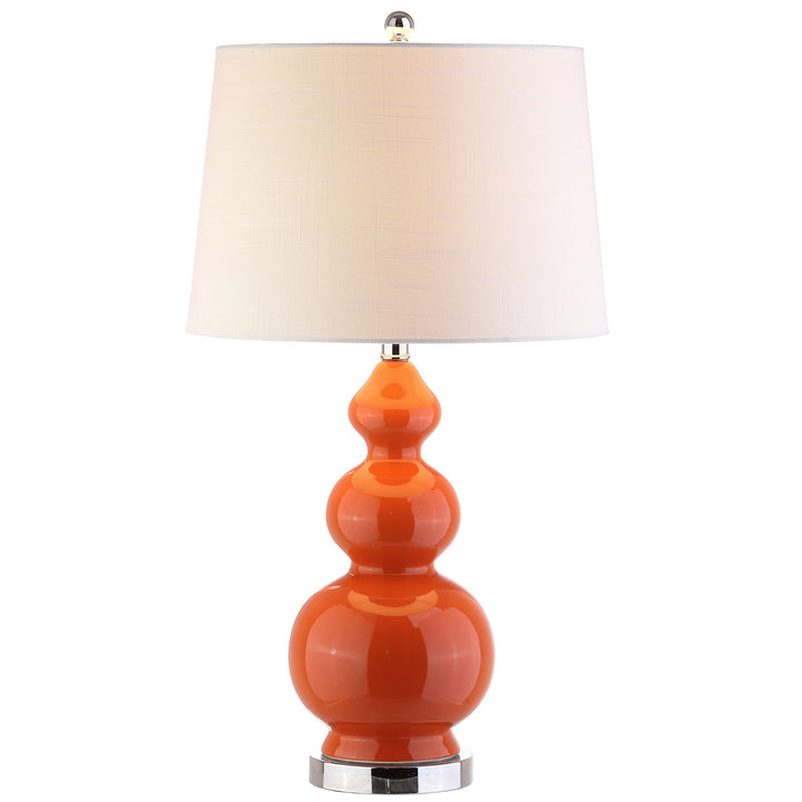 27.5" eramic Led Table Lamp oral Orange Glam Mid-entury Modern ontemporary - Diamond Home USA
