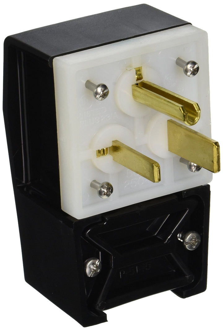 Hubbell HBL9368 Plug Angle 2 Pole 3 Wire 50 amp 250V 6-50P Black