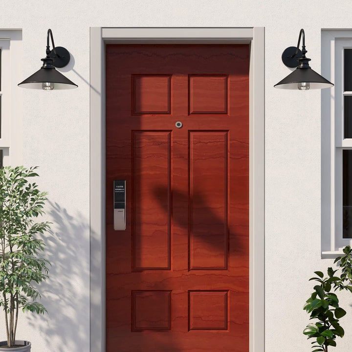 2pk Black Barn Lights Outdoor Gooseneck Sconces Wall Lighting Farmhouse Modern - Diamond Home USA