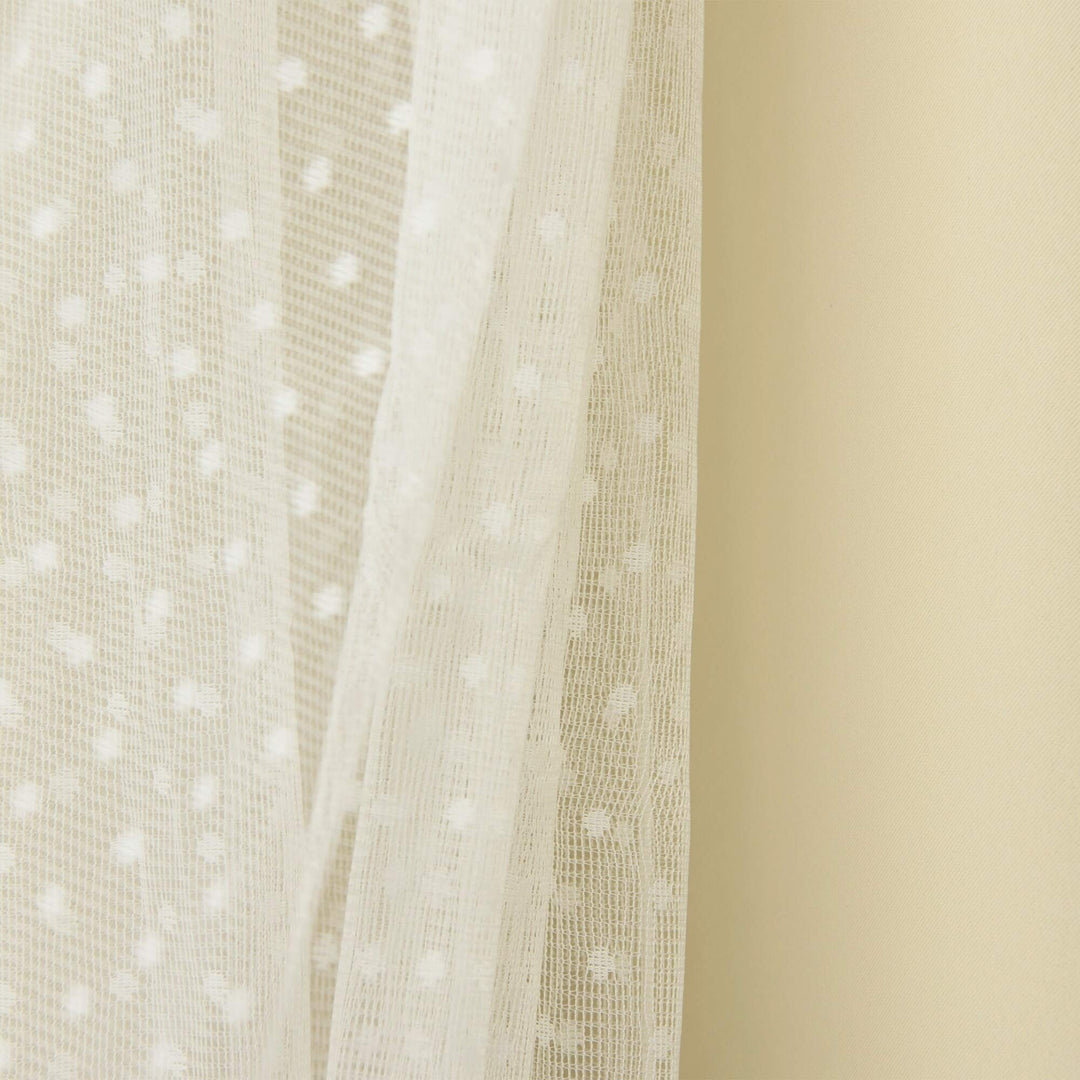 Aurora Home Dotted Lace Overlay Blackout Curtain Panel Pair Beige 52 x 84 84 - Diamond Home USA