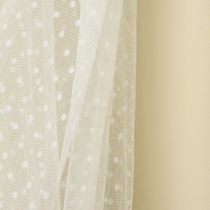 Aurora Home Dotted Lace Overlay Blackout Curtain Panel Pair Beige 52 x 84 84 - Diamond Home USA