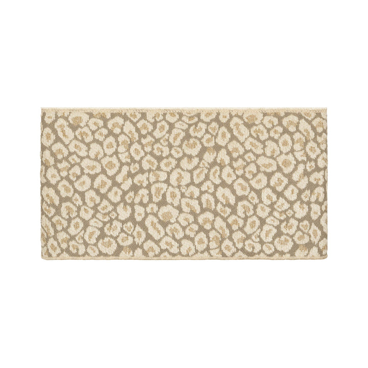 Turkish Cotton Cheetah Jacquard Trim Cream 3-Piece Towel Set Off/White Animal - Diamond Home USA