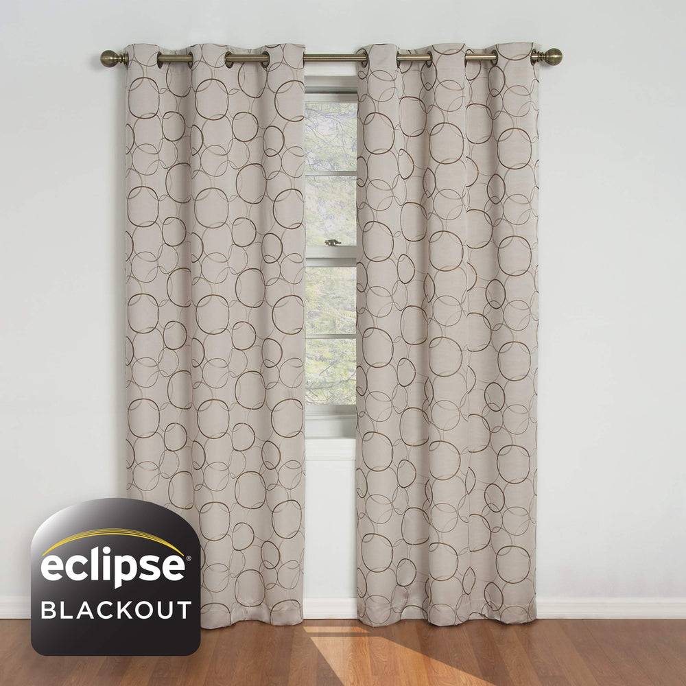 ECIPSE Meridian Modern Blackout Thermal Grommet Window Curtain for Bedroom or 84 Inches - Linen - Diamond Home USA