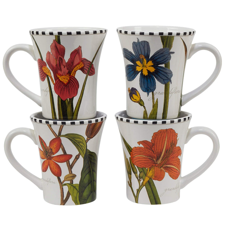 Botanical a 16-piece Dinnerware Set Service For 4 Green Multi Color Red - Diamond Home USA