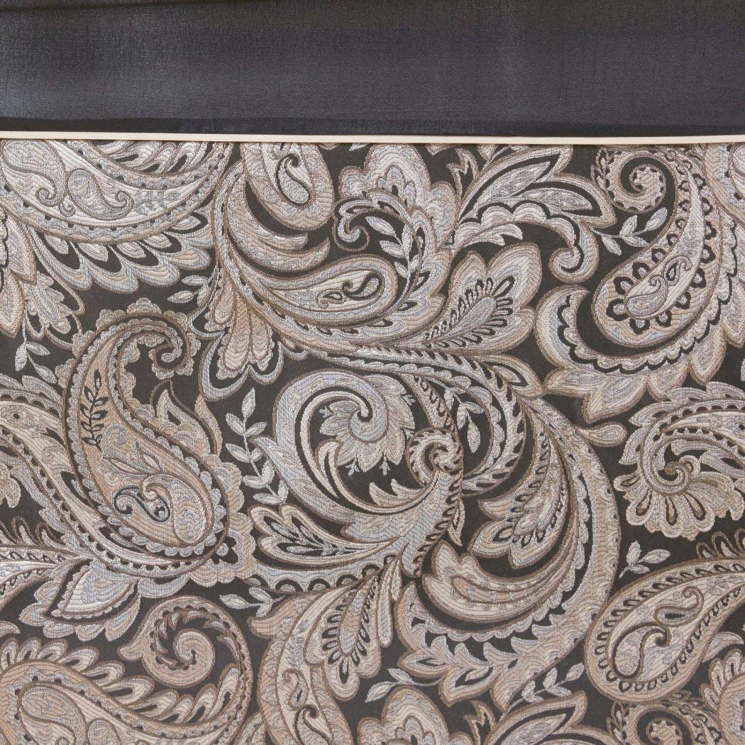 D&H 1 Piece Black Paisley Shower Curtain All Over Beautiful Medallion Themed - Diamond Home USA