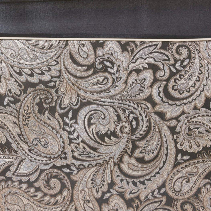 D&H 1 Piece Black Paisley Shower Curtain All Over Beautiful Medallion Themed - Diamond Home USA