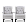 Christopher Knight Home Earlean Fabric Recliner (Set of 2) Light Gray Dark Brown Light Gray + Dark Brown