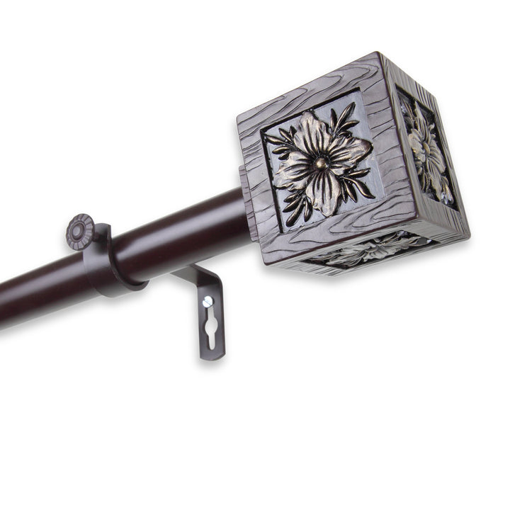 InStyleDesign Jocelyn Adjustable Curtain Rod Black 28 to 48 inch Black Finish - Diamond Home USA