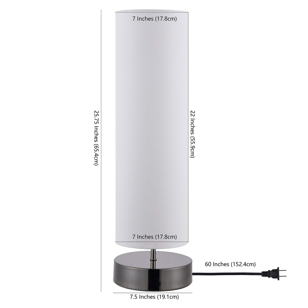 Lighting Wick White 26-inch Led Table Lamp 7.5" W X L 25.75" H Modern - Diamond Home USA