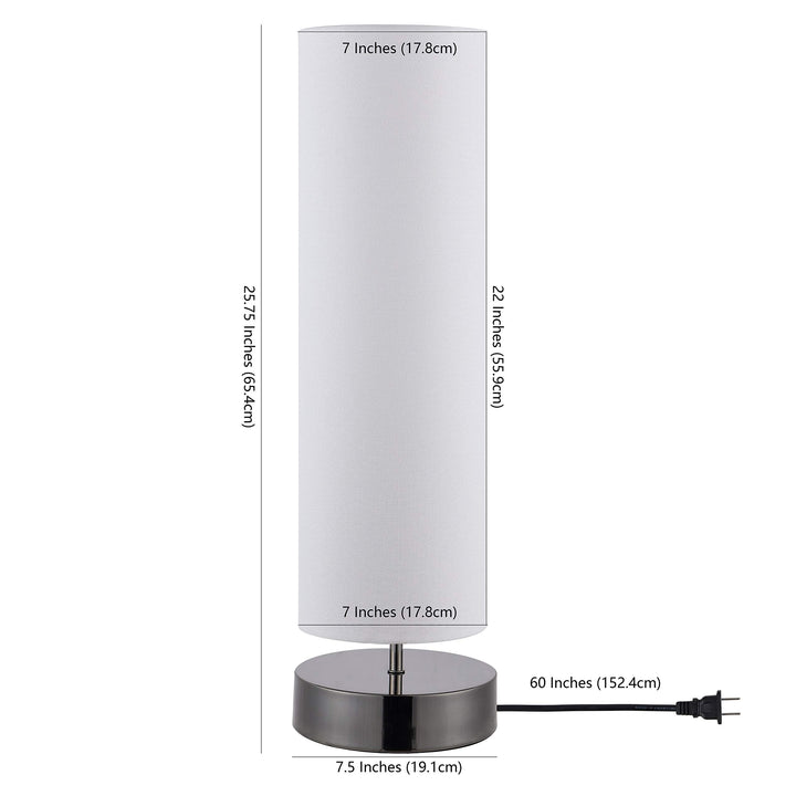 Lighting Wick White 26-inch Led Table Lamp 7.5" W X L 25.75" H Modern - Diamond Home USA