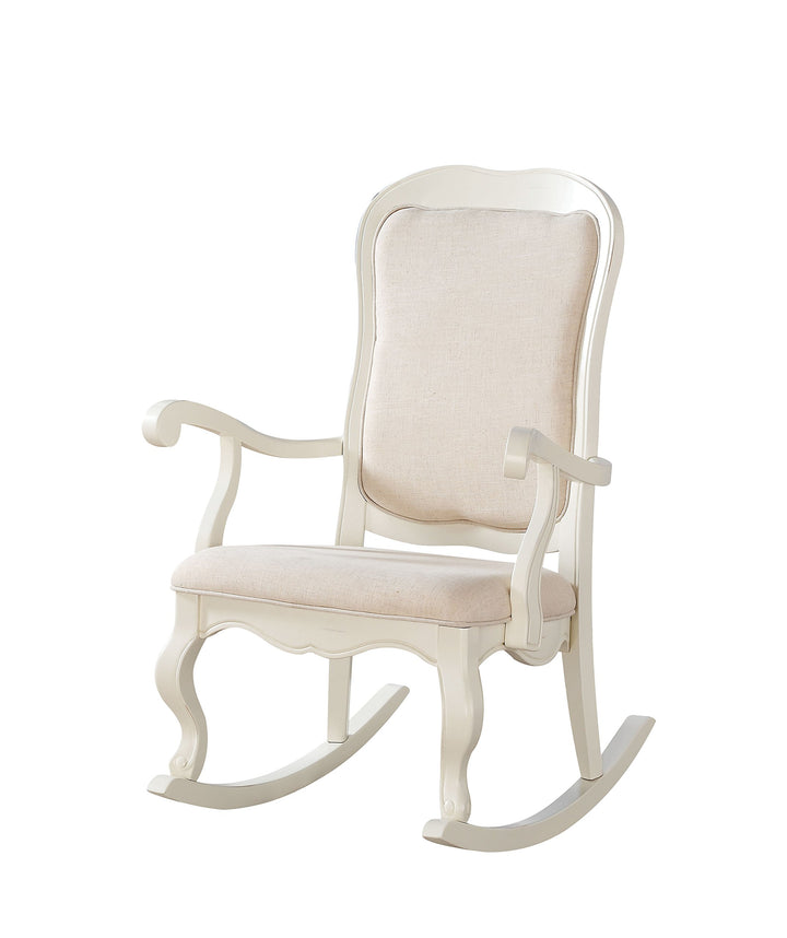 Acme Furniture Sharan Upholstered Rocking Chair in Antique White
