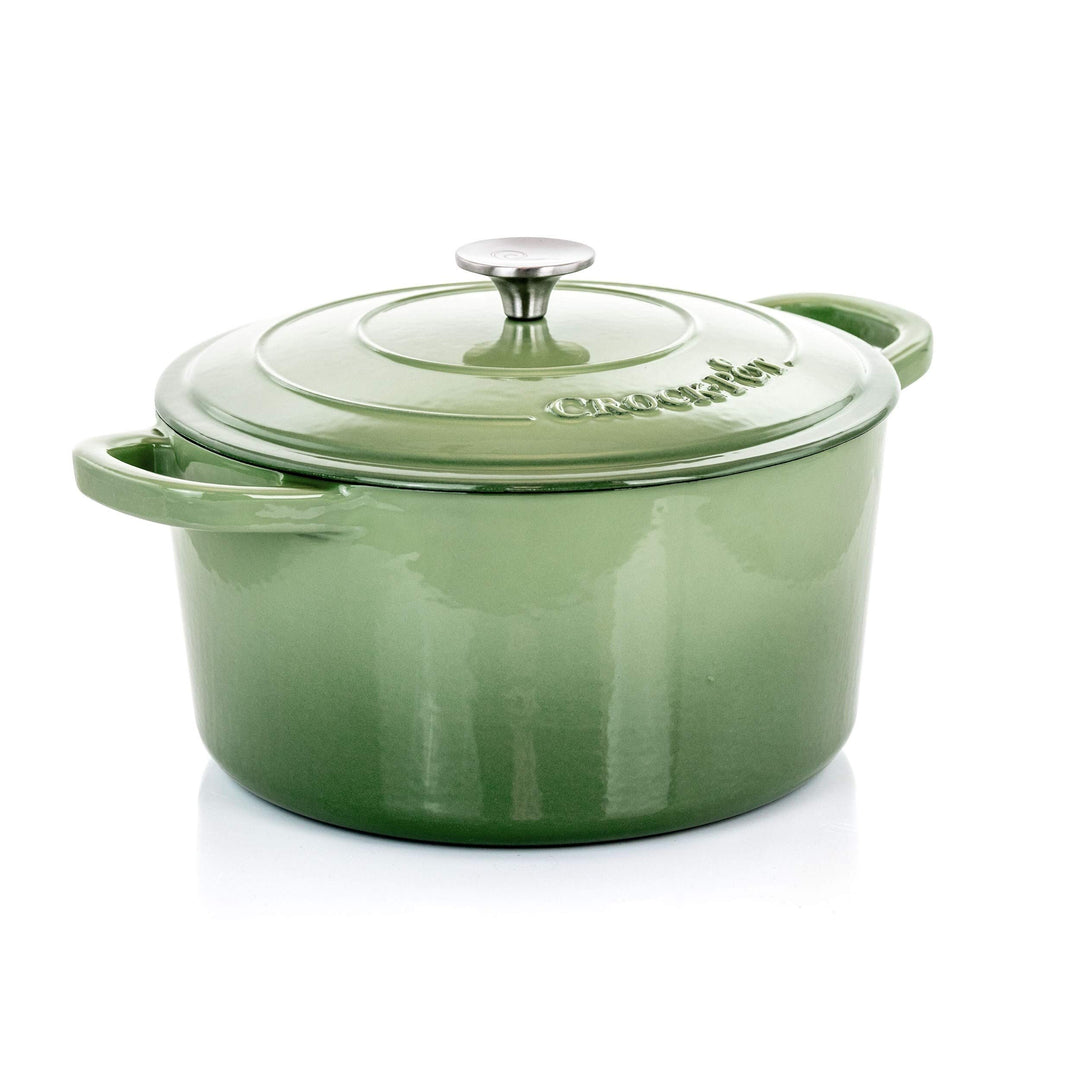 2pc 7qt Cast Iron Dutch Oven Pistachio Green