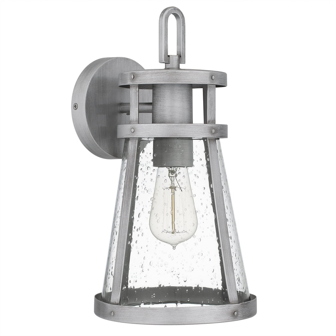 1-Light Antique Brushed Outdoor Wall Lantern Grey Farmhouse Nickel - Diamond Home USA