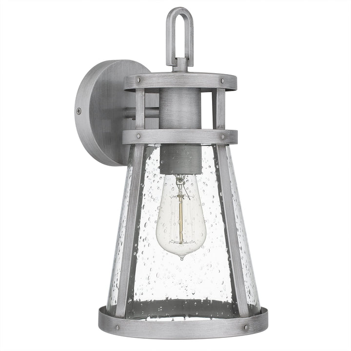 1-Light Antique Brushed Outdoor Wall Lantern Grey Farmhouse Nickel - Diamond Home USA