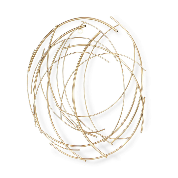Gold Metal Abstract Round Hanging Wall Art Modern Contemporary Includes Hardware - Diamond Home USA