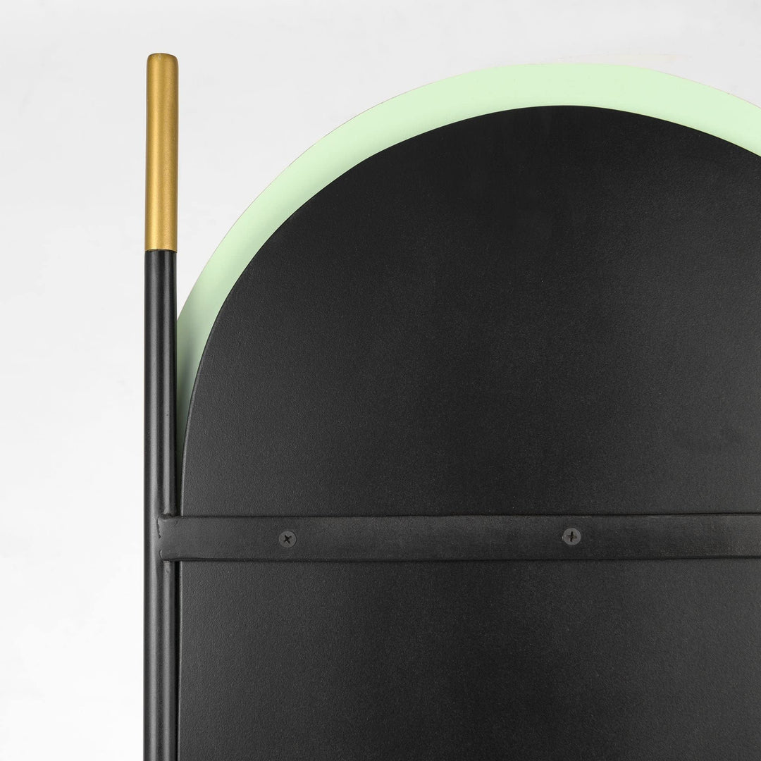 Modern Leaning Ladder Oval Mirror Black Contemporary Frameless - Diamond Home USA