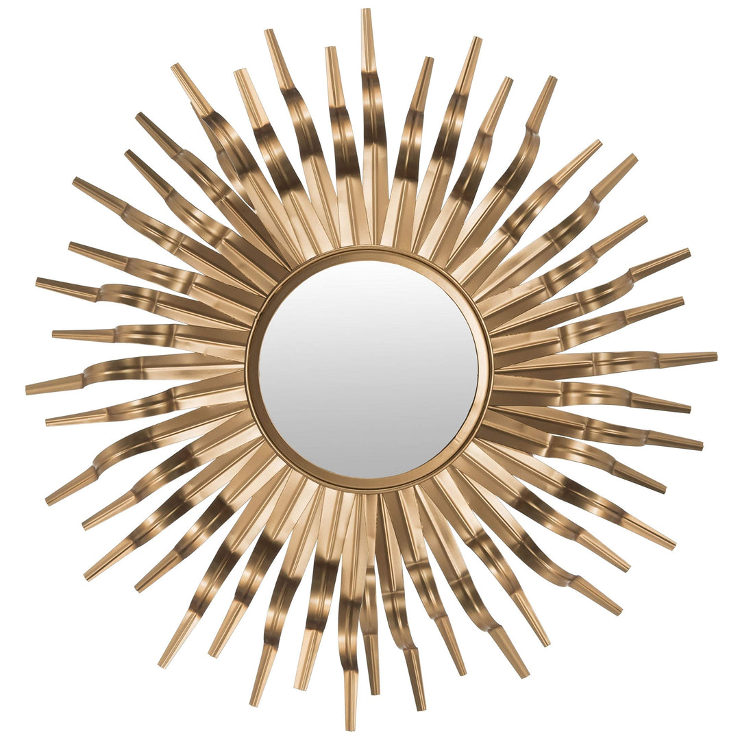 Large Gold Sunburst Mirror Midcentury Bursting Round Decorative Wall Mounted - Diamond Home USA