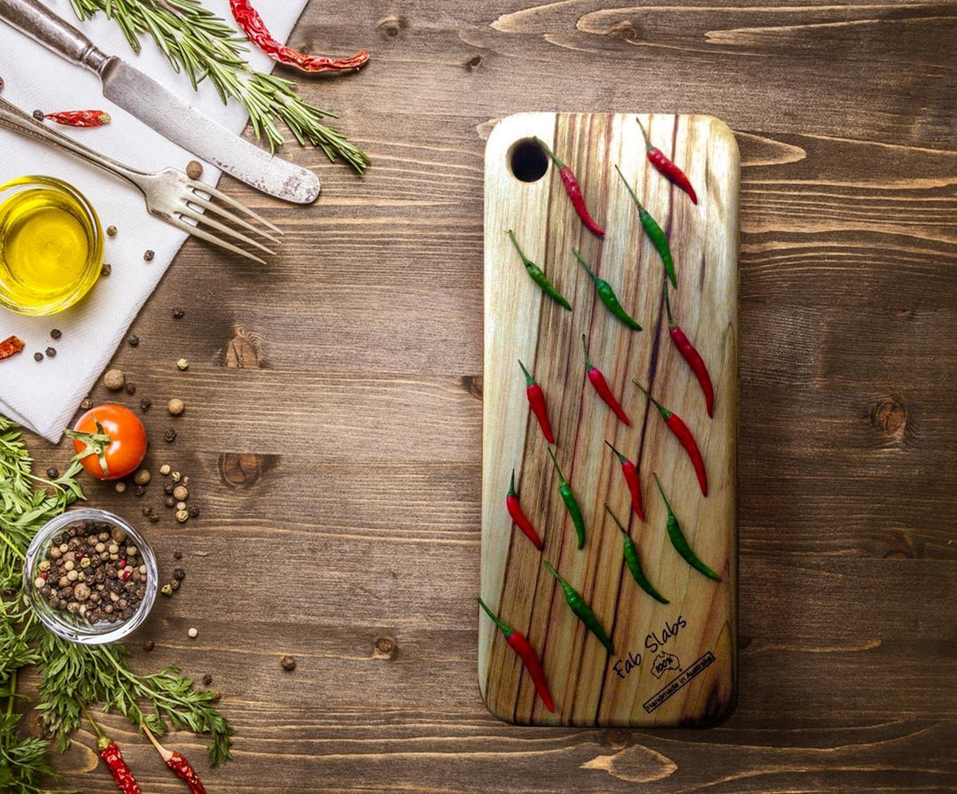 Fab Slabs Natural Wood Camphor Laurel Medium Cutting Board for Kitchen - Diamond Home USA