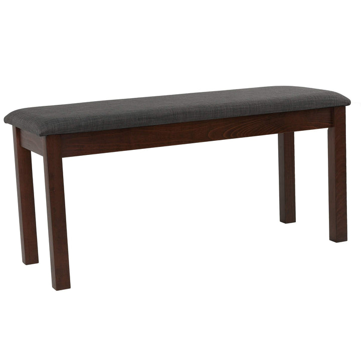 Dining Bench in Charcoal Fabric Walnut Finish 40" Grey Solid - Diamond Home USA
