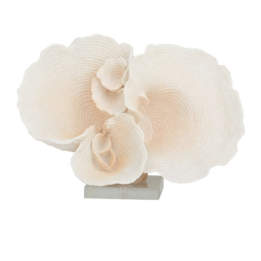 White Polystone Coastal Sculpture 13" l X 6" w 9" h Nautical Polyresin - Diamond Home USA