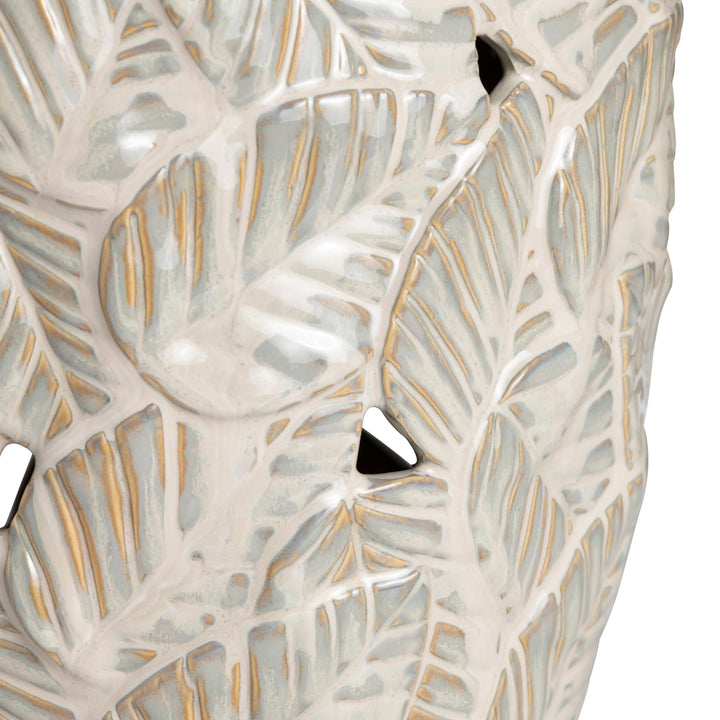 Coastal Leaf Ceramic 29" Table Lamp W/nightlight 16"x16"x29" Clear Nautical - Diamond Home USA