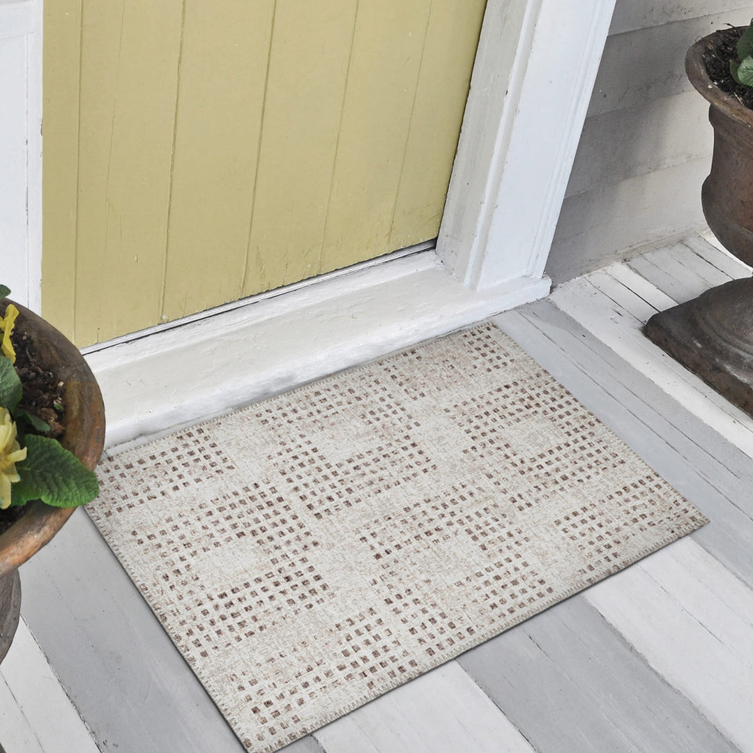 Indoor/ Outdoor Eleanor Modern Houndstooth Washable Rug