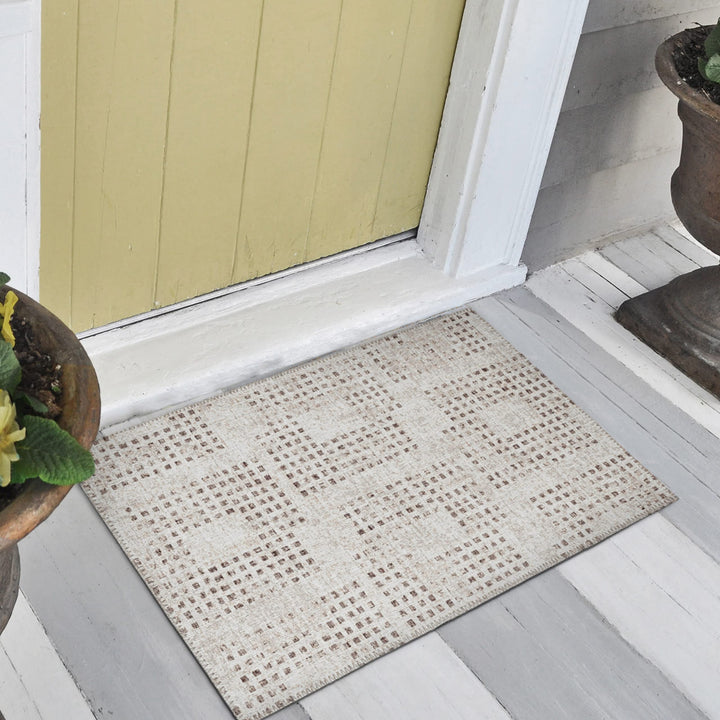 Indoor/ Outdoor Eleanor Modern Houndstooth Washable Rug