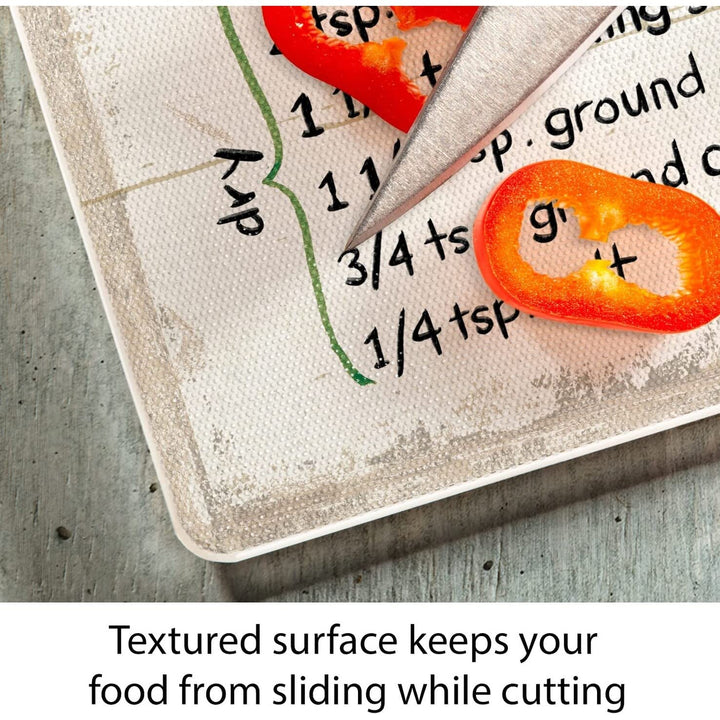 Holiday Treats Decorative 3mm Heat Tempered Glass Cutting Board 15" X 12" Made - Diamond Home USA